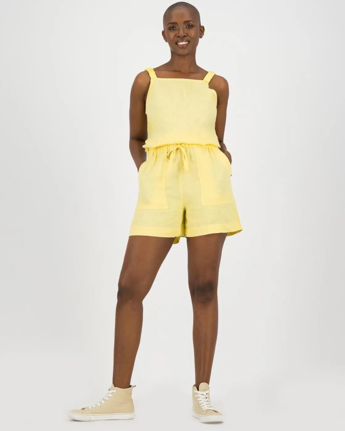 Women Old Khaki Shorts>Amber Linen Shorts