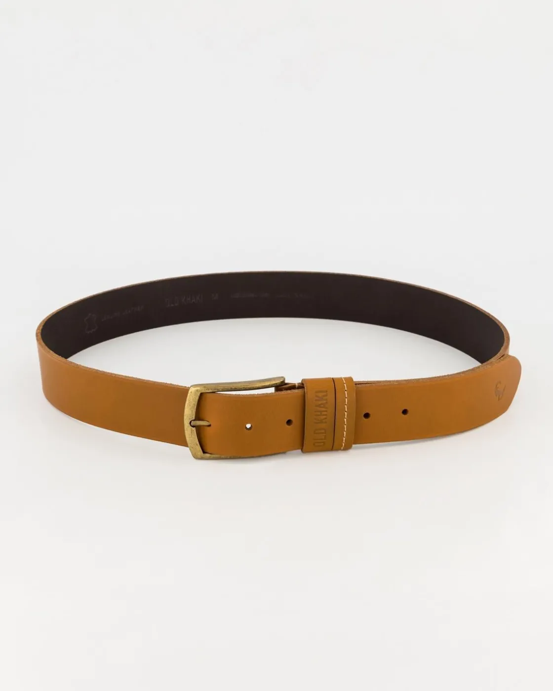 Men Old Khaki Belts>Cyprus Stud And Loop Detail Leather Belt
