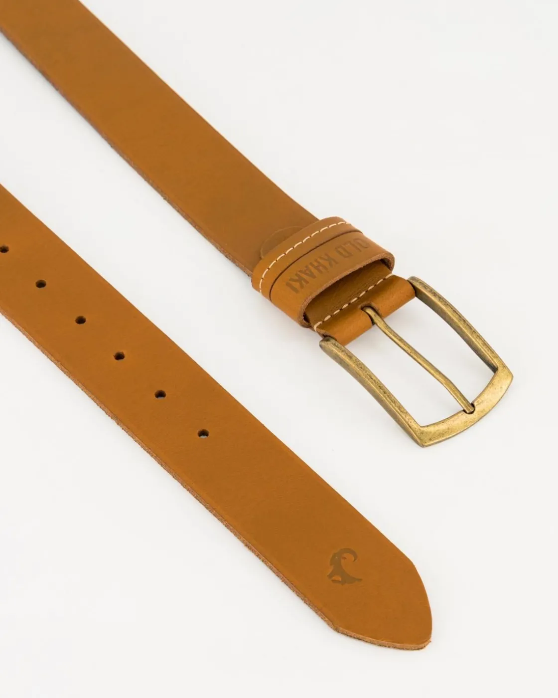 Men Old Khaki Belts>Cyprus Stud And Loop Detail Leather Belt