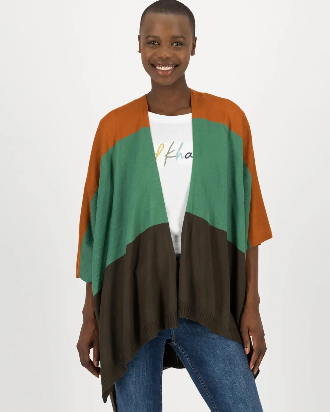 Women Old Khaki Scarves & Kimonos>Kaylee Bold Stripe Kimono