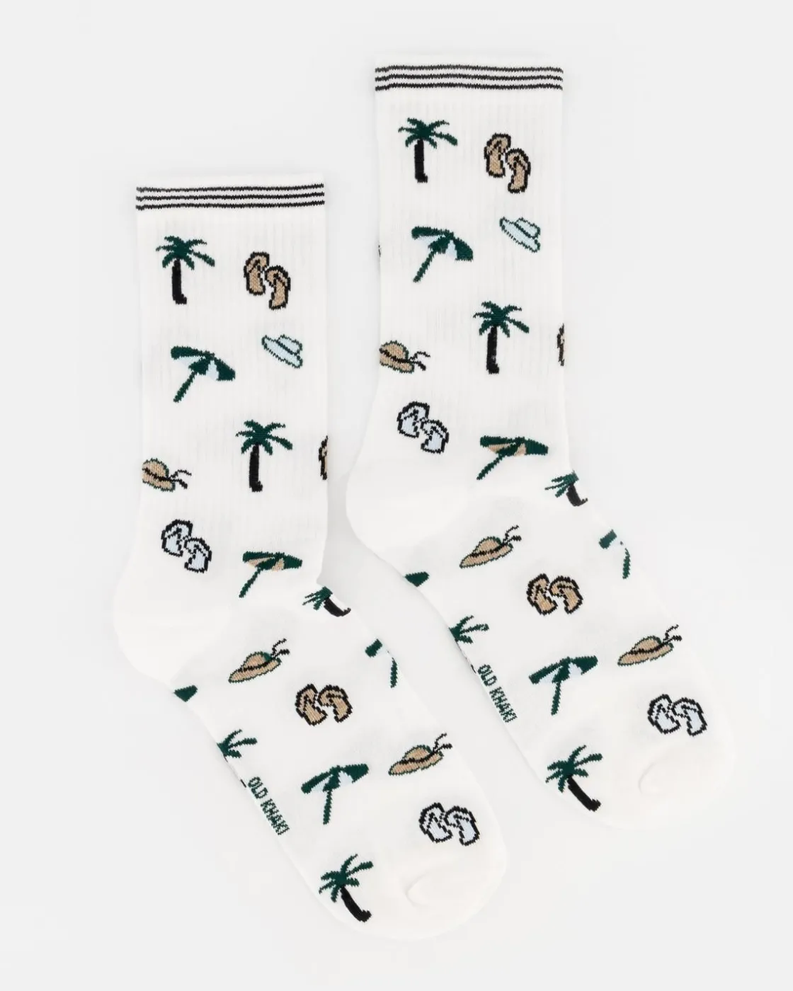 Men Old Khaki Socks & Underwear>Men'S Alvaro Island Outline Single Rib Sock