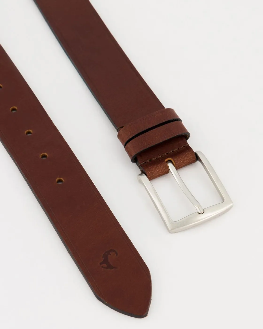Men Old Khaki Belts>Men'S Benjamin Rolled Edge Leather Belt