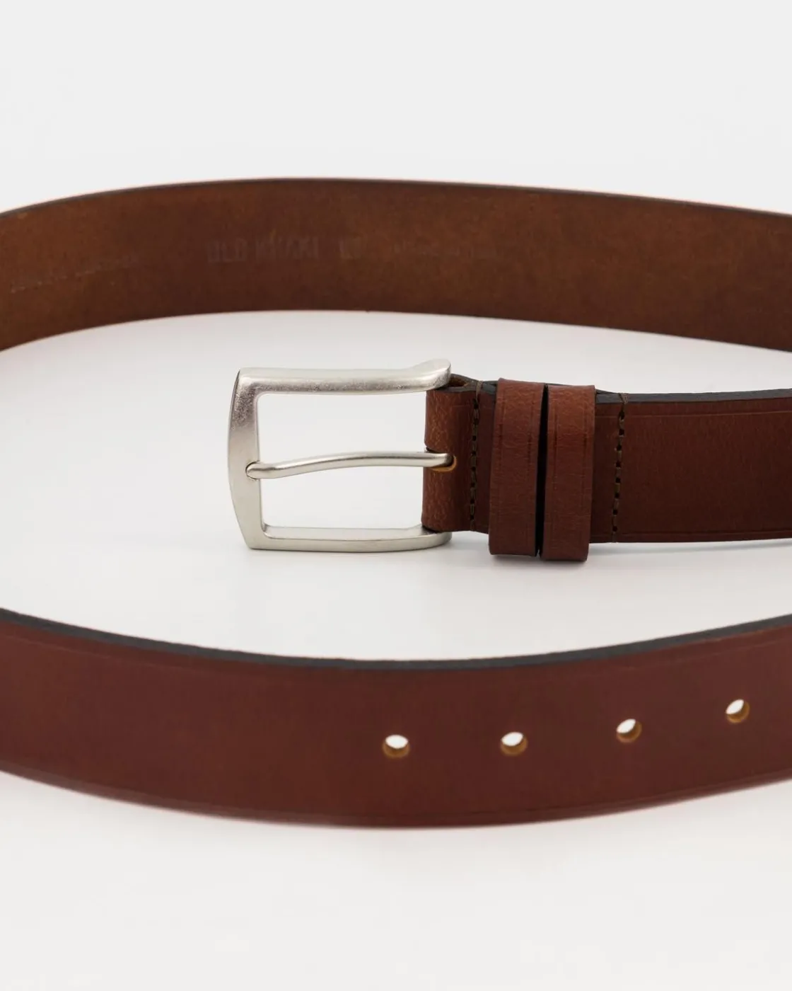 Men Old Khaki Belts>Men'S Benjamin Rolled Edge Leather Belt