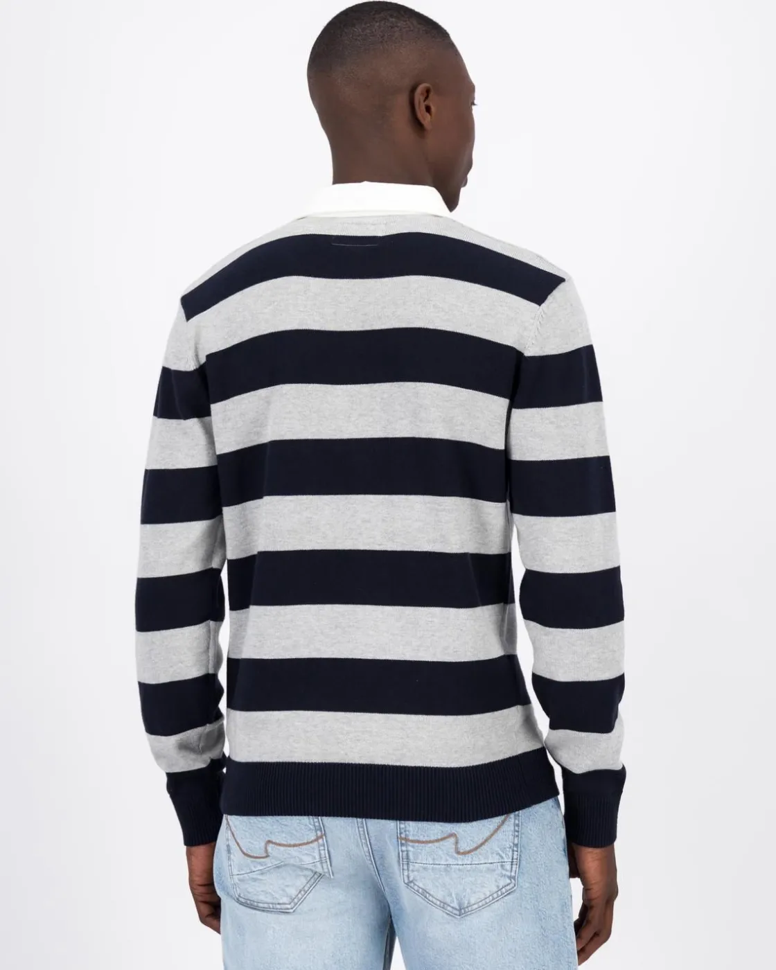 Men Old Khaki Sweats>Men'S Cale Striped Rugby Sweat