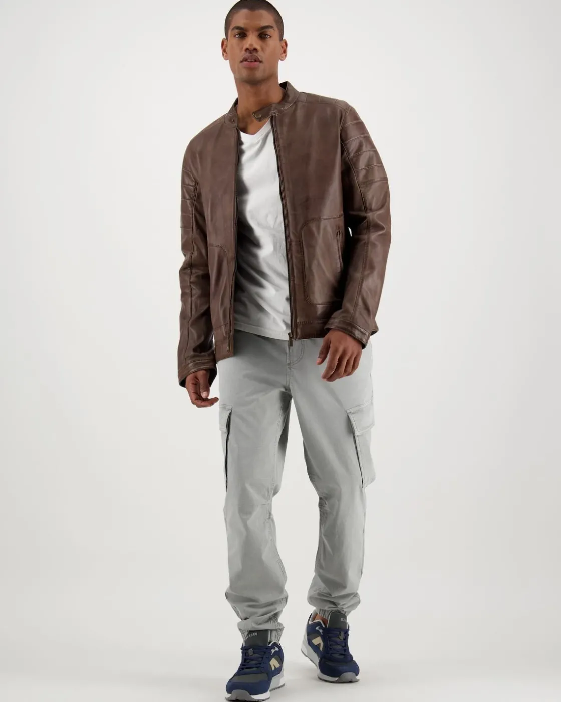 Men Old Khaki Jackets>Men'S Cam Leather Jacket