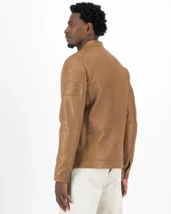 Men Old Khaki Jackets>Men'S Cam Leather Jacket