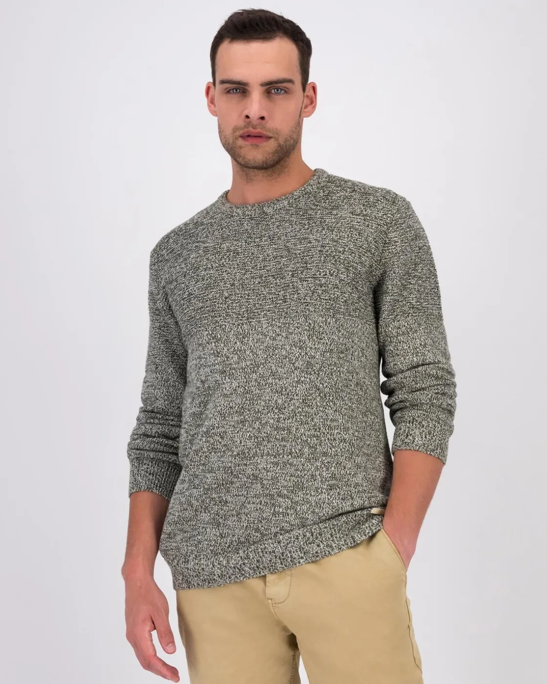 Men Old Khaki Knitwear>Men'S Crayson Textured Crew Neck Knit