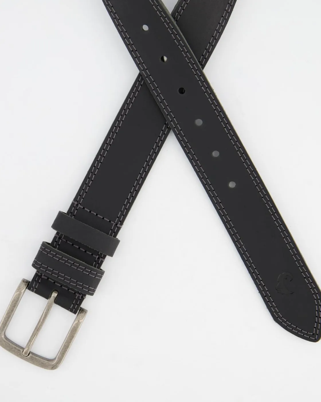 Men Old Khaki Belts>Men'S Daniel Double Stitch Leather Belt