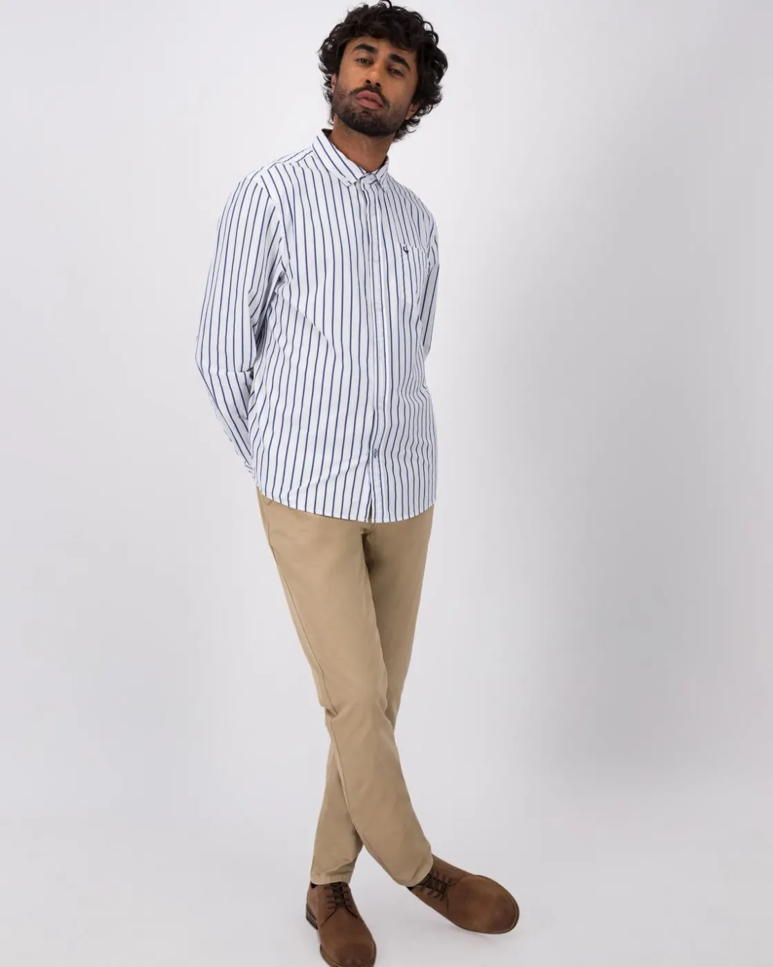 Men Old Khaki Shirts>Men'S Denton Stripe Slim Fit Shirt