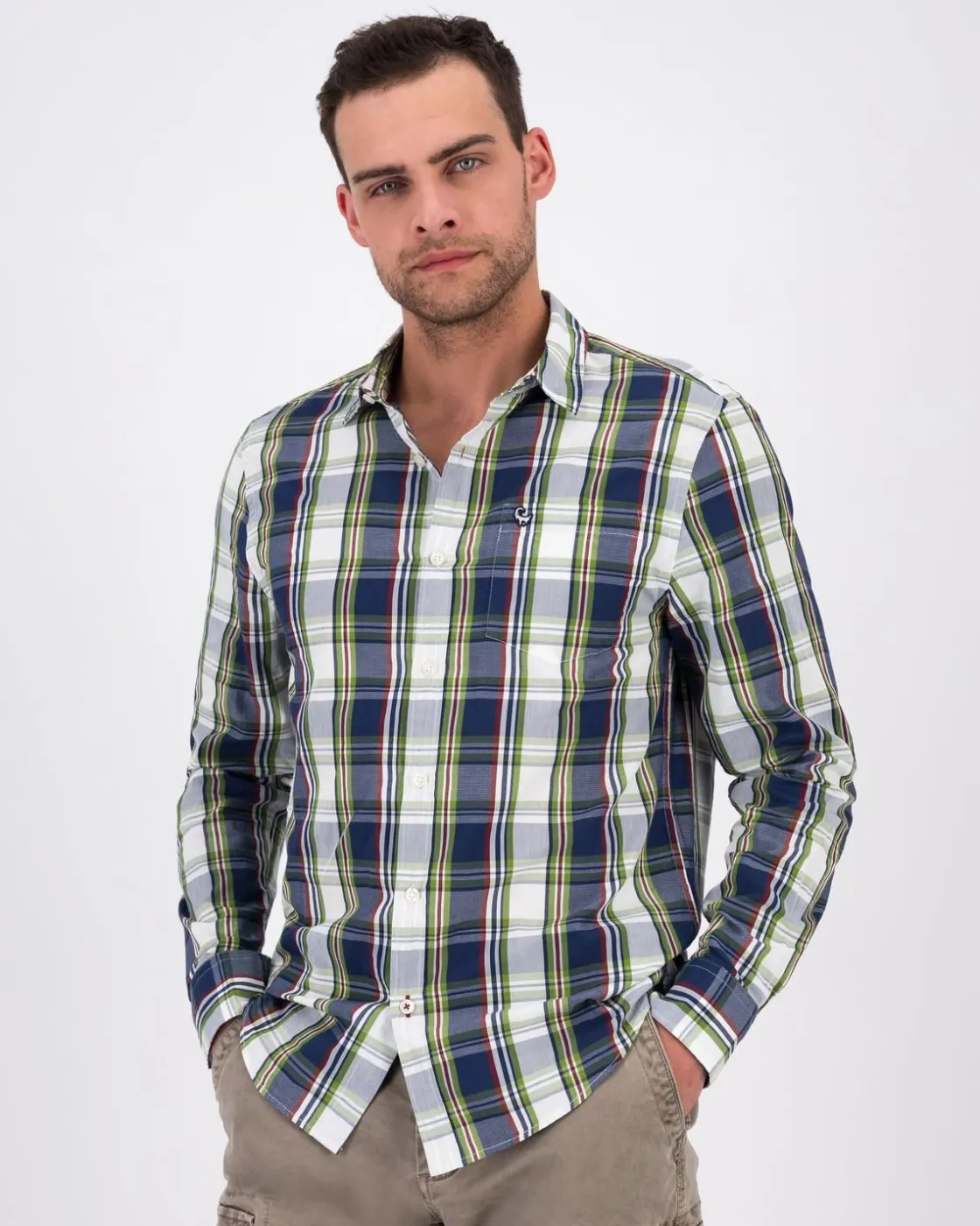 Men Old Khaki Shirts>Men'S Gino Check Slim Fit Shirt
