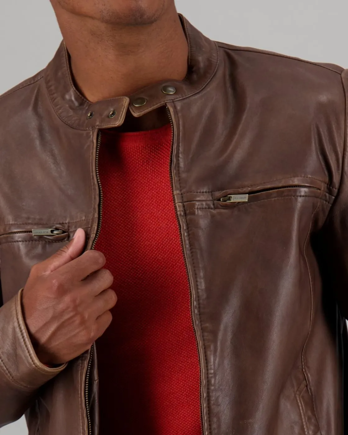 Men Old Khaki Jackets>Men'S Gino Leather Jacket