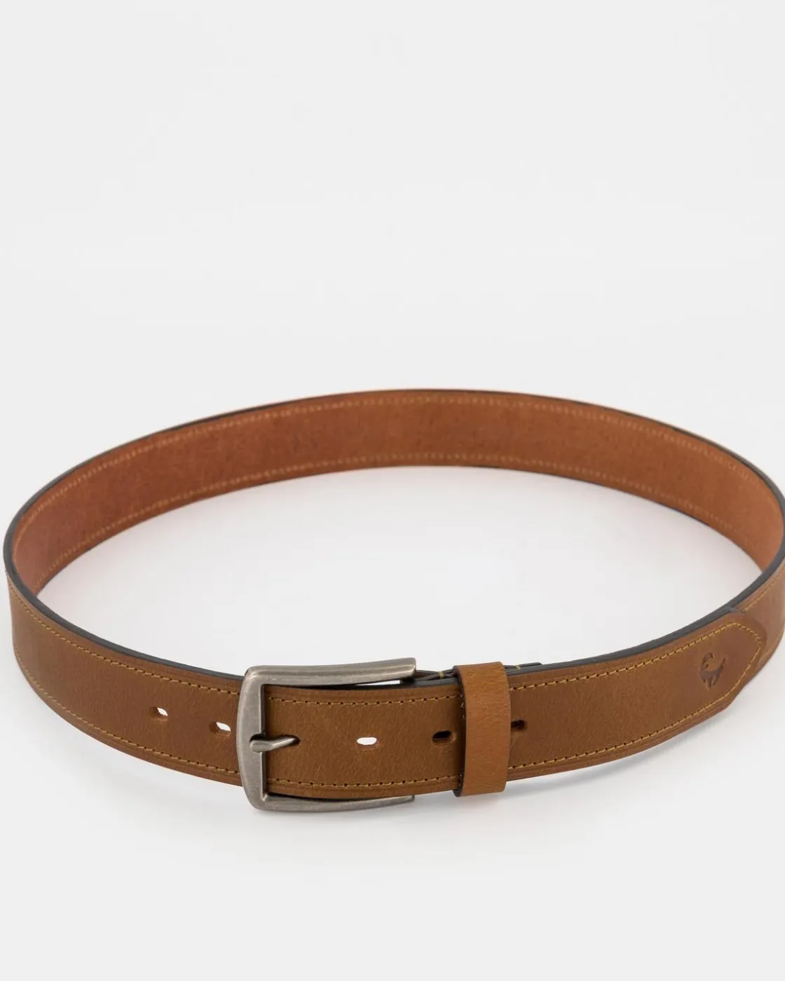 Men Old Khaki Belts>Men'S Grady Topstitch Rolled Edge Leather Belt