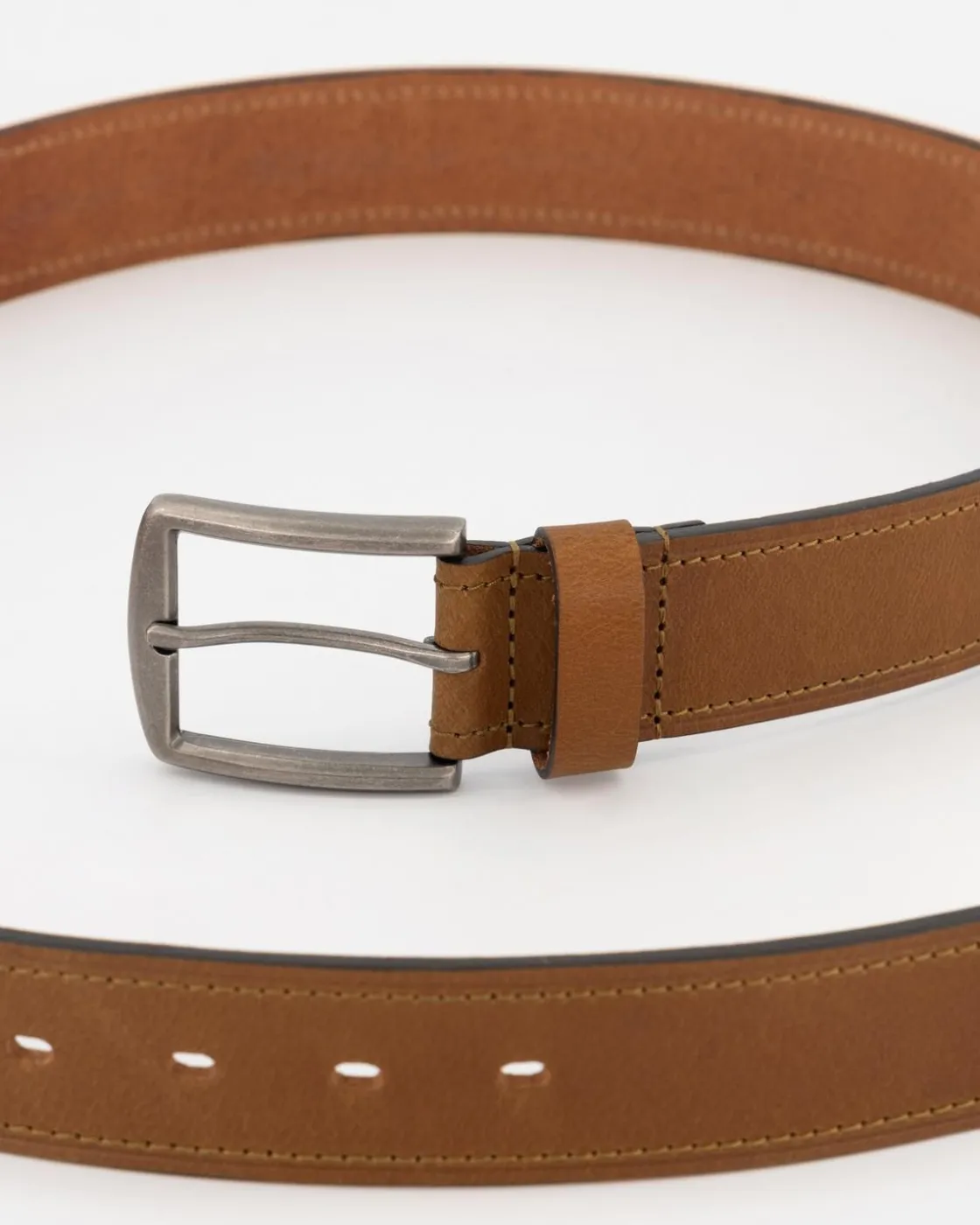 Men Old Khaki Belts>Men'S Grady Topstitch Rolled Edge Leather Belt