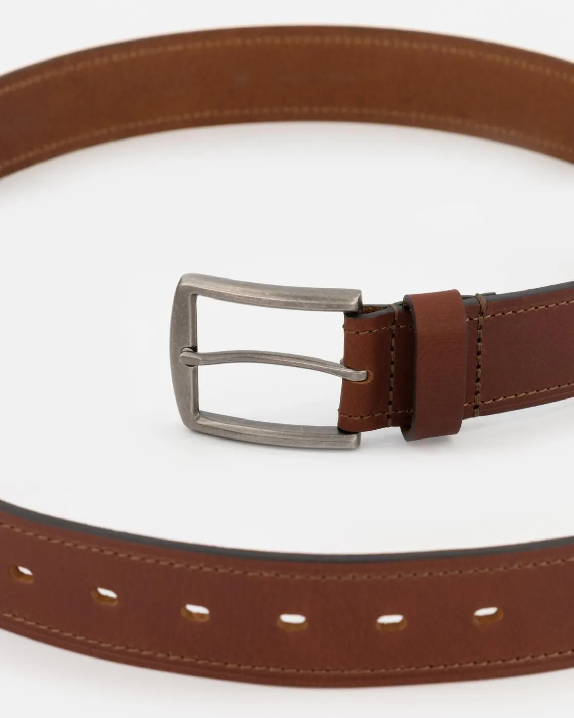 Men Old Khaki Belts>Men'S Grady Topstitch Rolled Edge Leather Belt