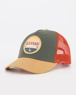 Men Old Khaki Headwear>Men'S Griffin Retro Badge Trucker Cap