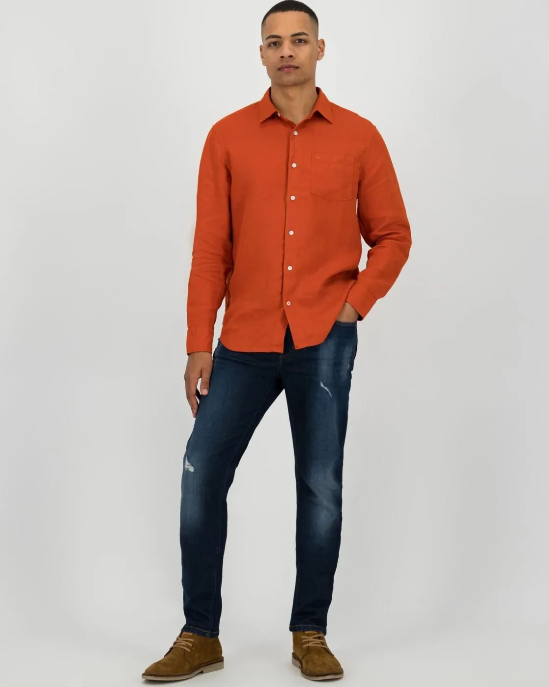Men Old Khaki Shirts>Men'S Jesse Regular Fit Linen Shirt