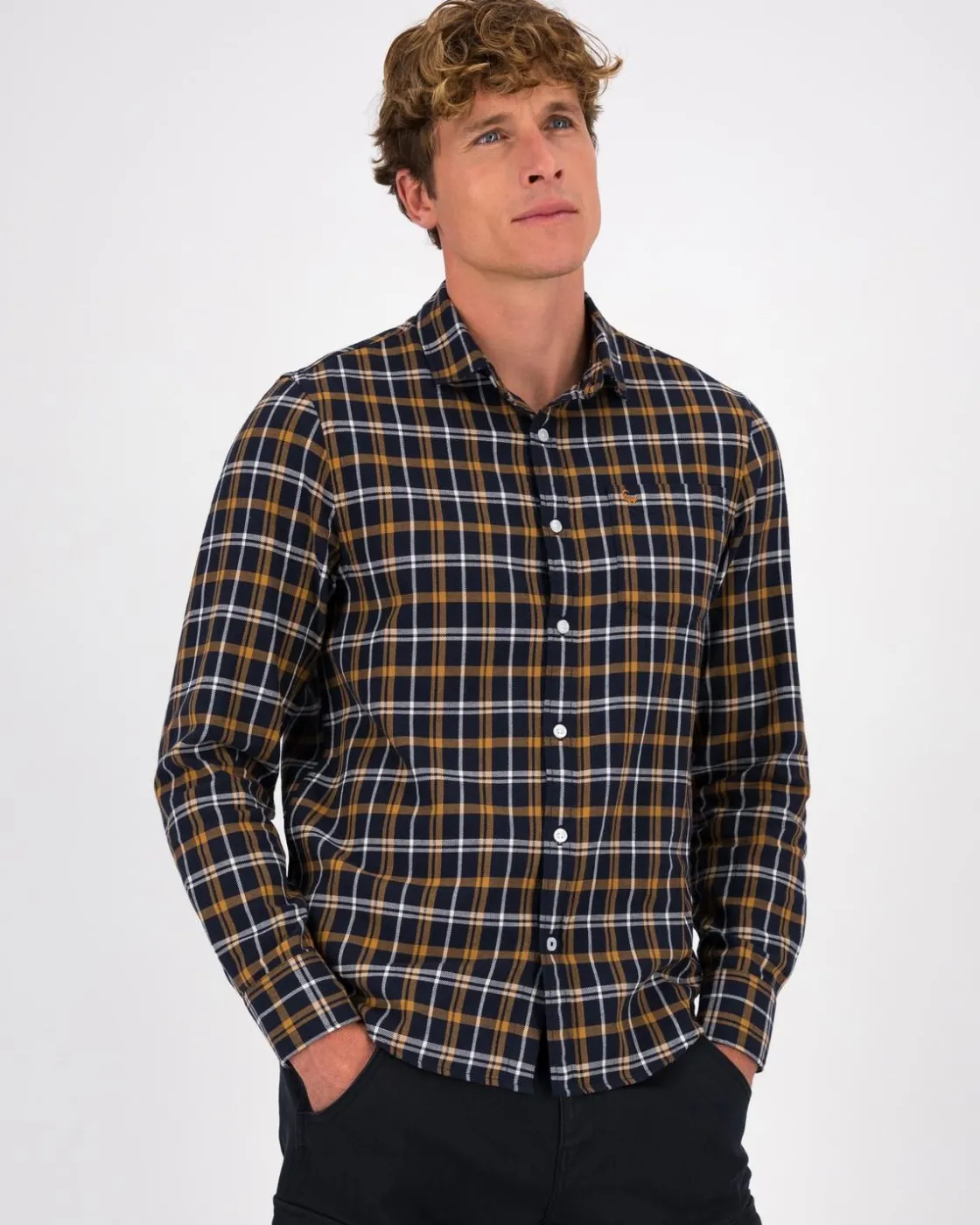 Men Old Khaki Shirts>Men'S Kaz Check Slim Fit Shirt