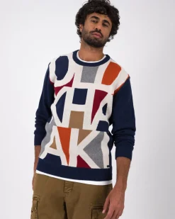 Men Old Khaki Knitwear>Men'S Leon Branded Knit