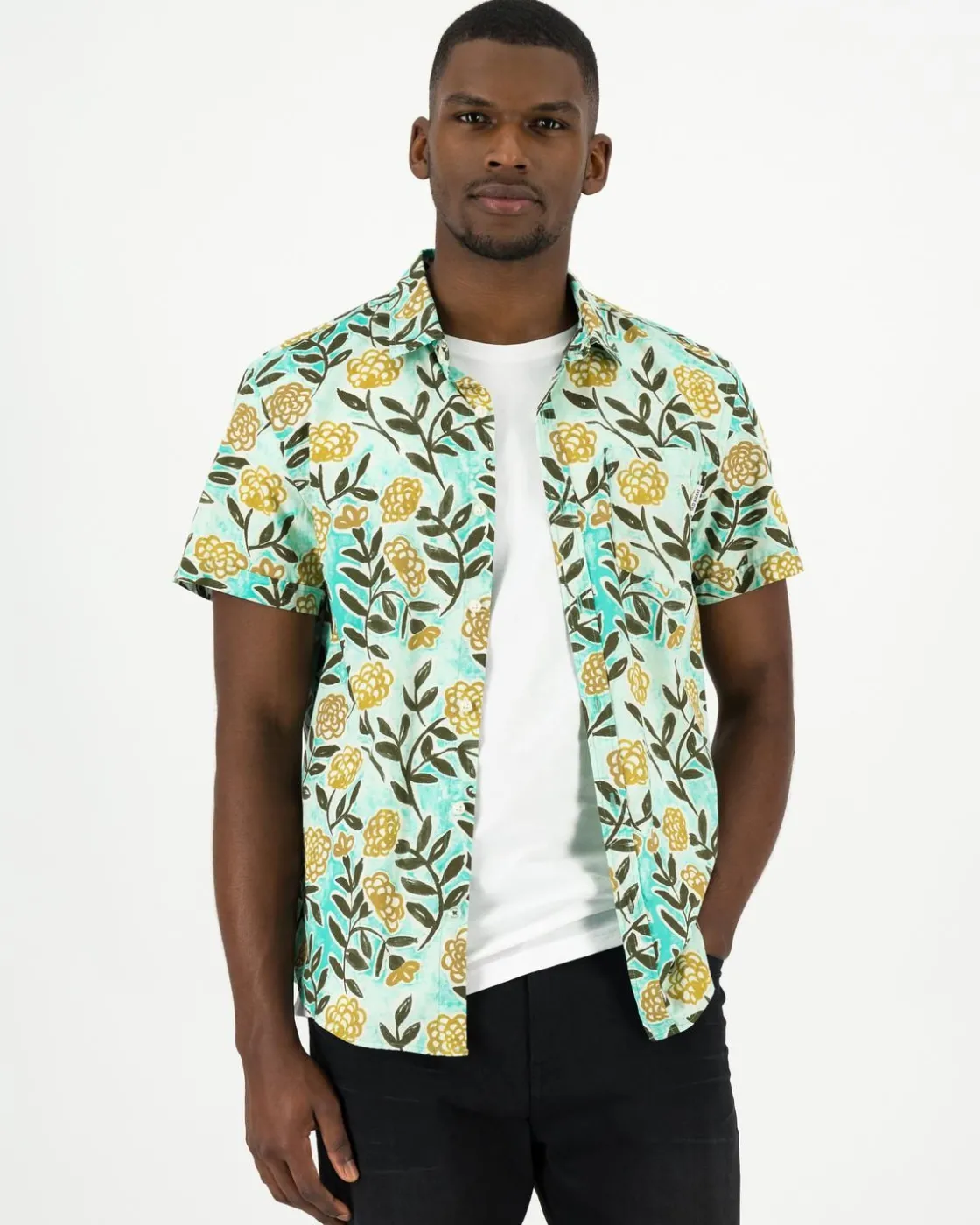 Men Old Khaki Shirts>Men'S Luther Slim Fit Floral Shirt
