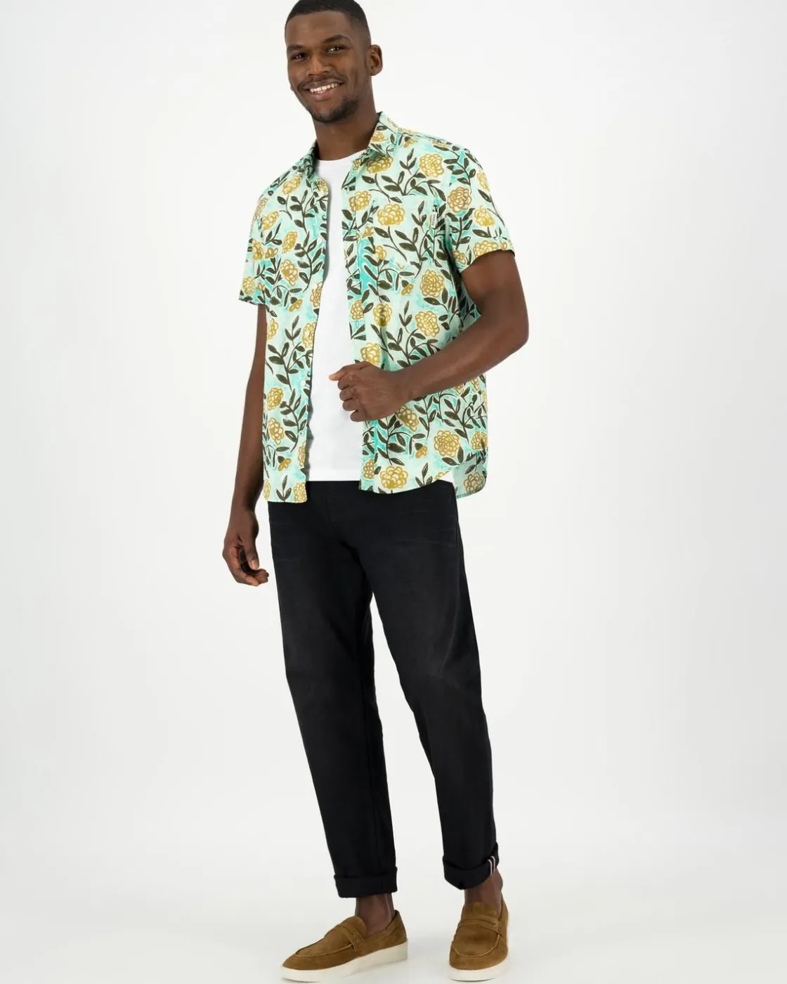 Men Old Khaki Shirts>Men'S Luther Slim Fit Floral Shirt