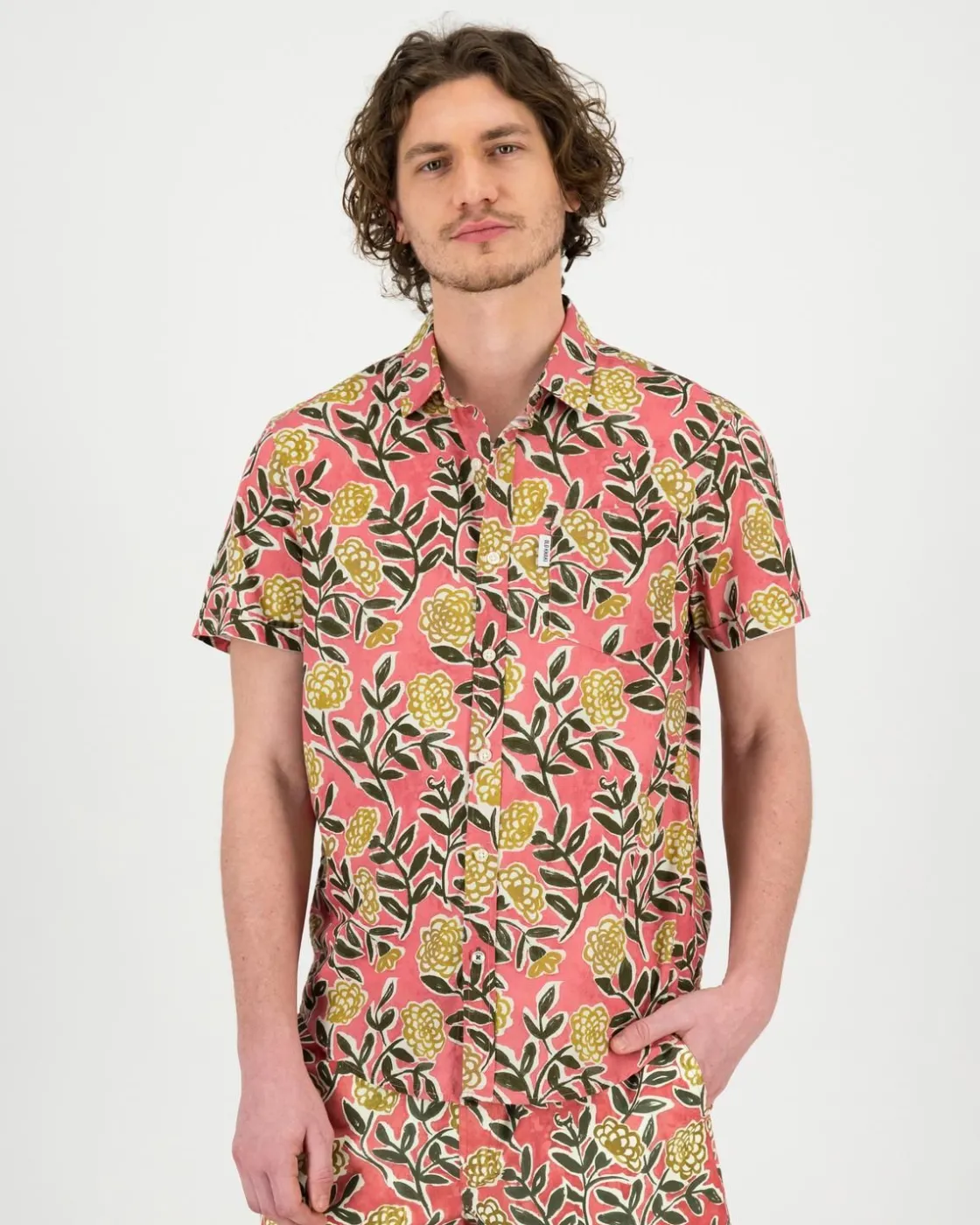Men Old Khaki Shirts>Men'S Luther Slim Fit Floral Shirt