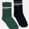 Men Old Khaki Socks & Underwear>Men'S 2-Pack Finch Ribbed Striped Socks