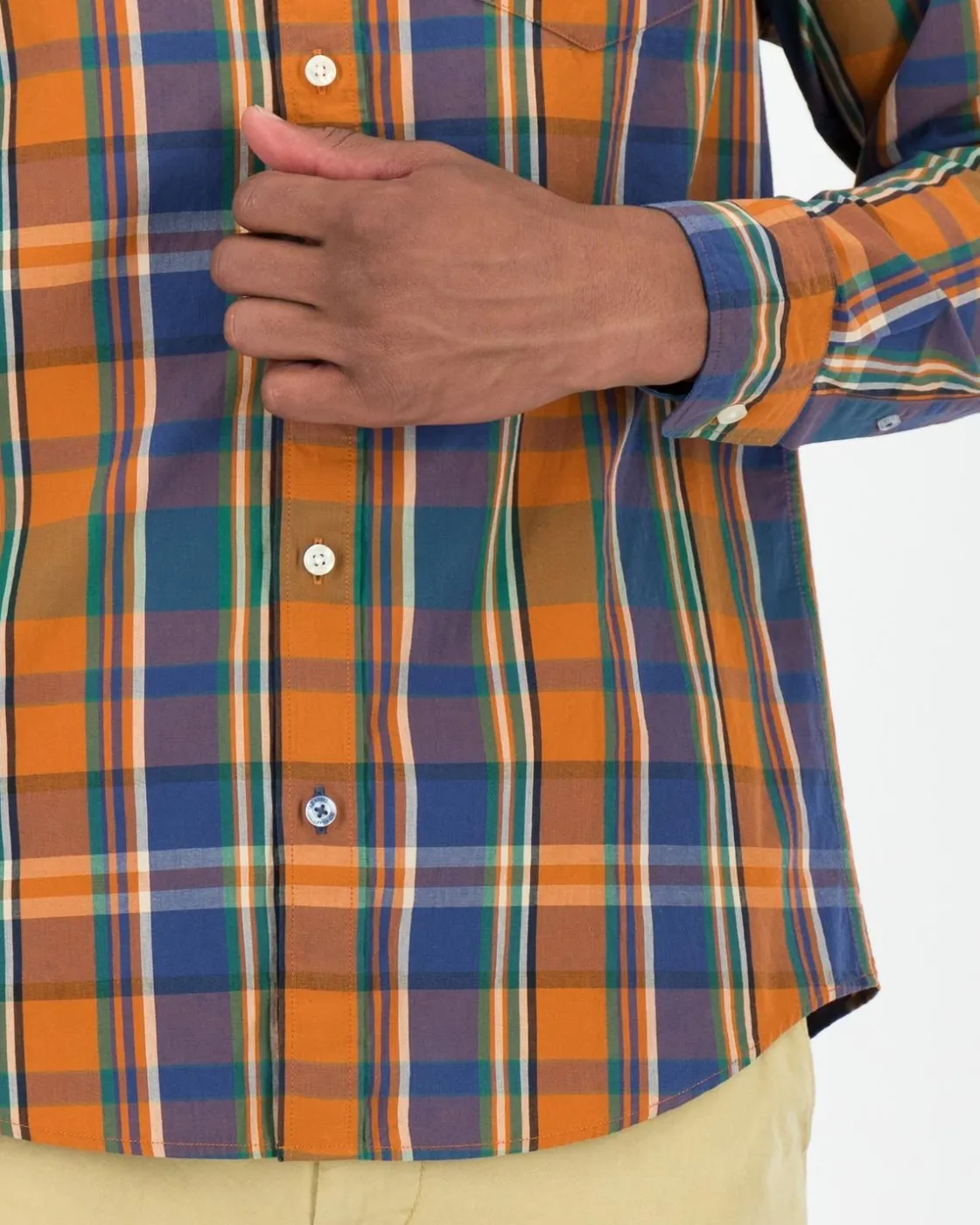 Men Old Khaki Shirts>Men'S Sipho Check Shirt