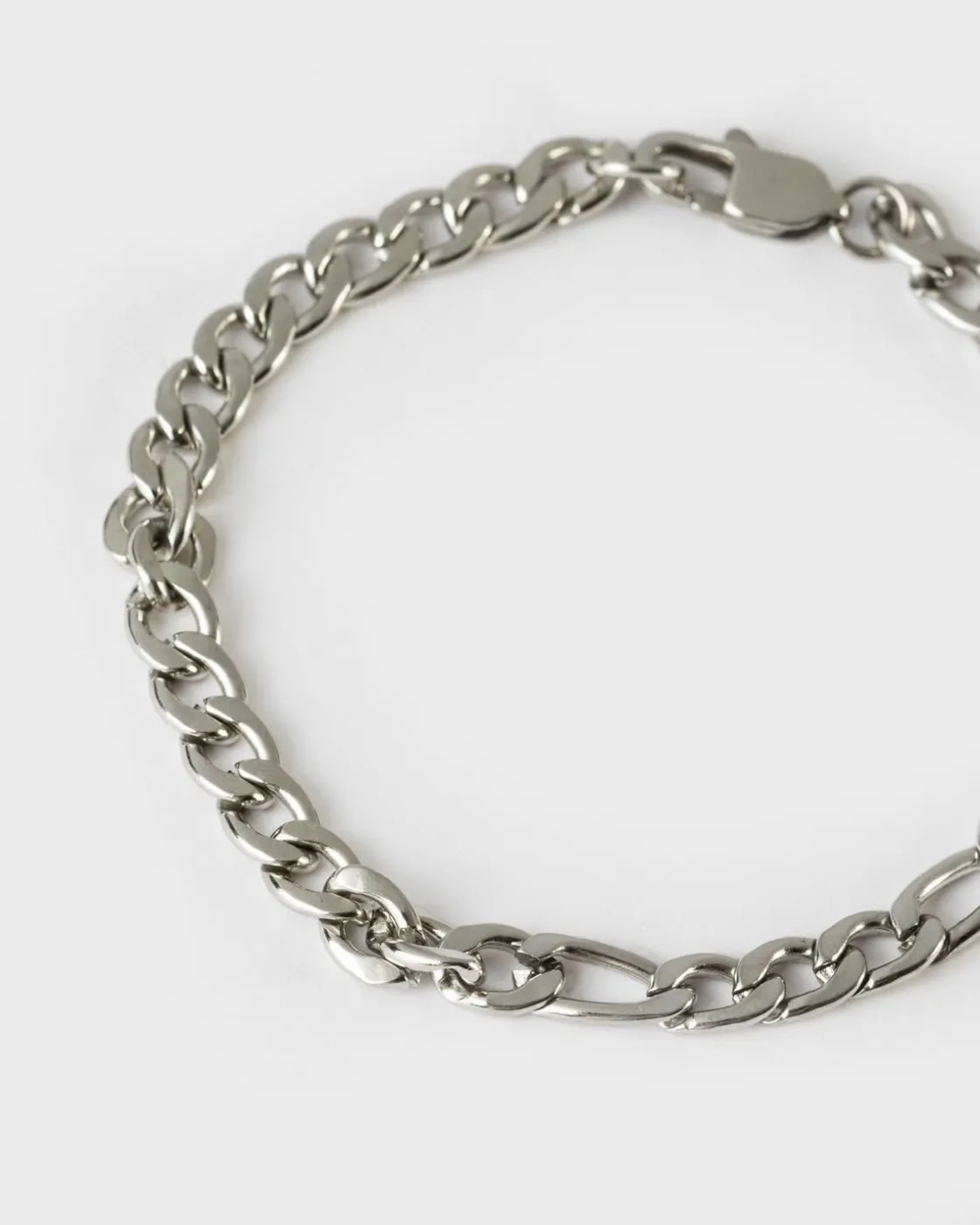 Men Old Khaki Jewellery>Men'S Stainless Steel Flat Chain Bracelet