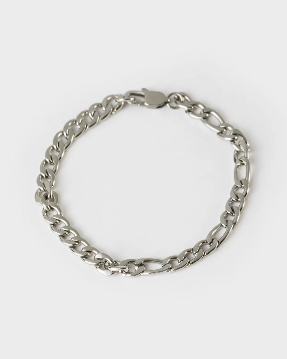 Men Old Khaki Jewellery>Men'S Stainless Steel Flat Chain Bracelet
