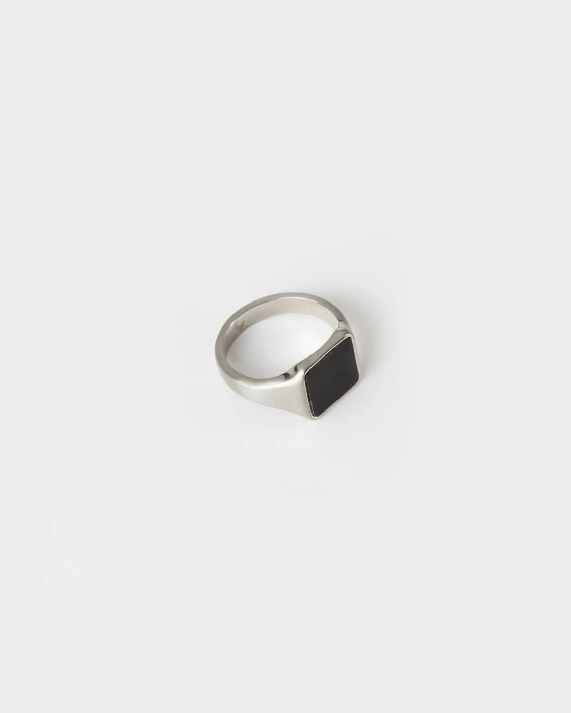 Men Old Khaki Jewellery>Men'S Stainless Steel Square Signet Ring