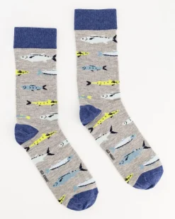 Men Old Khaki Socks & Underwear>Men'S Tench River Fish Print Socks