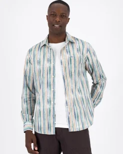 Men Old Khaki Shirts>Men'S Vincent Wide Stripe Regular Fit Shirt