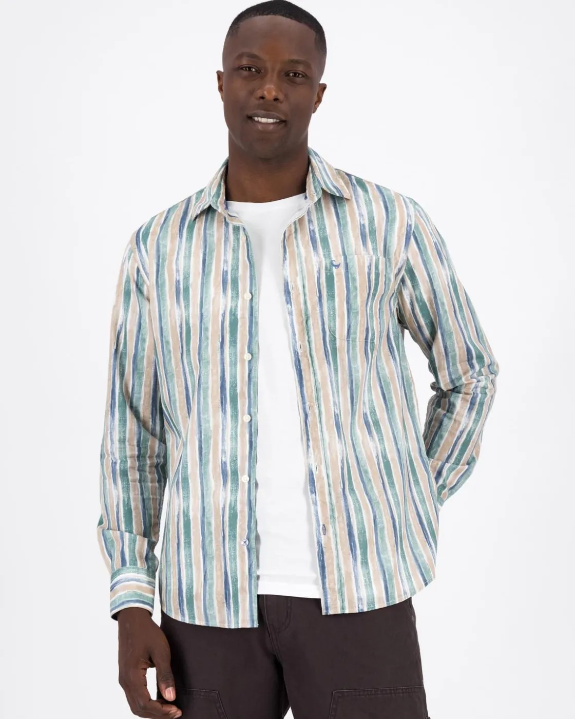 Men Old Khaki Shirts>Men'S Vincent Wide Stripe Regular Fit Shirt