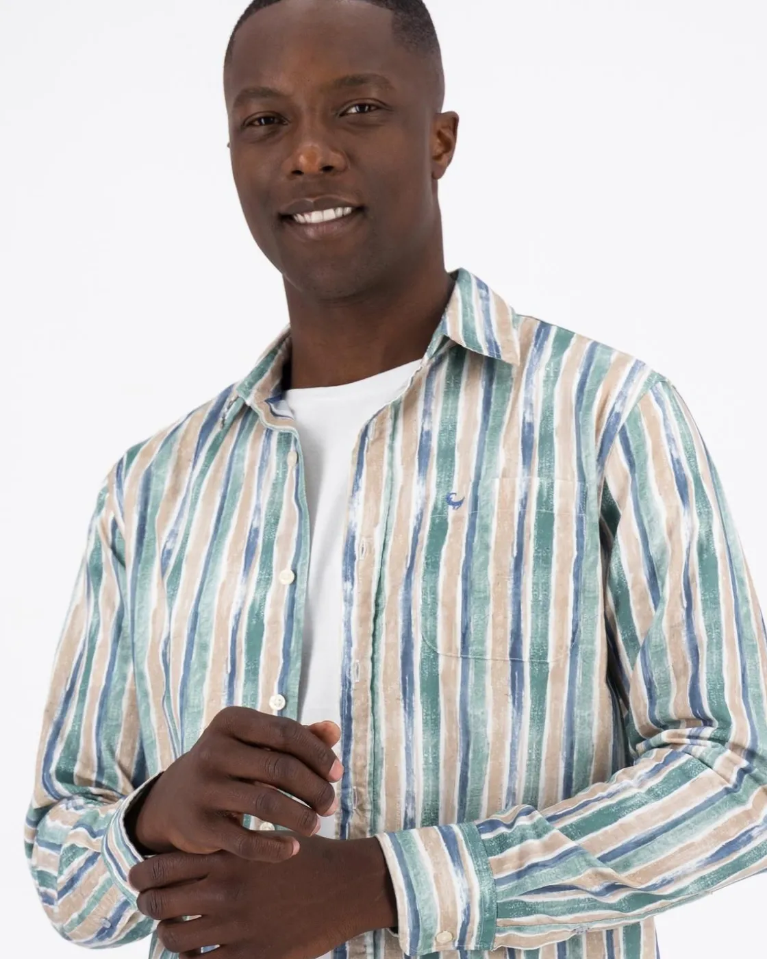 Men Old Khaki Shirts>Men'S Vincent Wide Stripe Regular Fit Shirt
