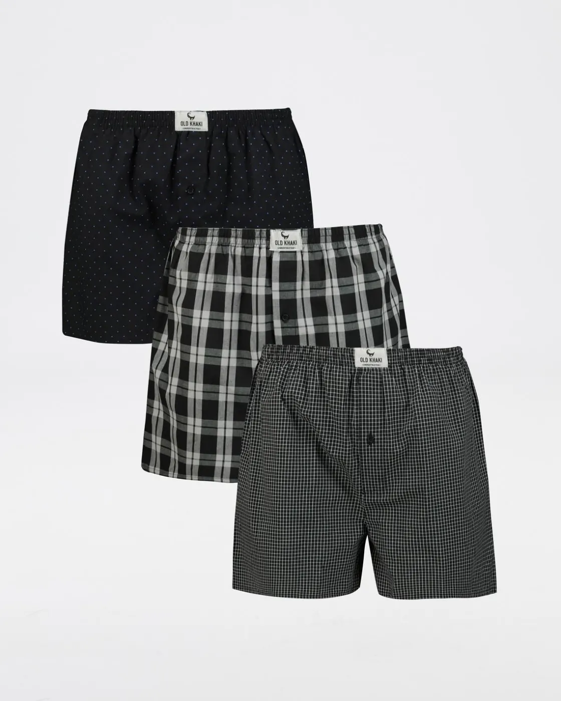 Men Old Khaki Socks & Underwear>Men'S Woven Boxers 3-Pack