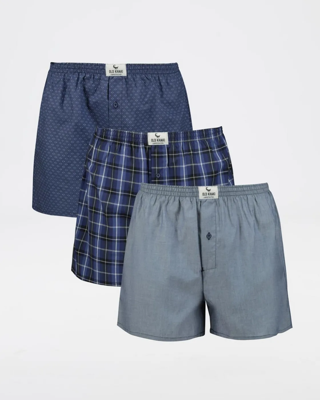 Men Old Khaki Socks & Underwear>Men'S Woven Boxers 3-Pack