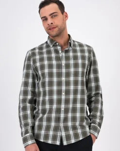 Men Old Khaki Shirts>Men'S Zain Check Slim Fit Shirt