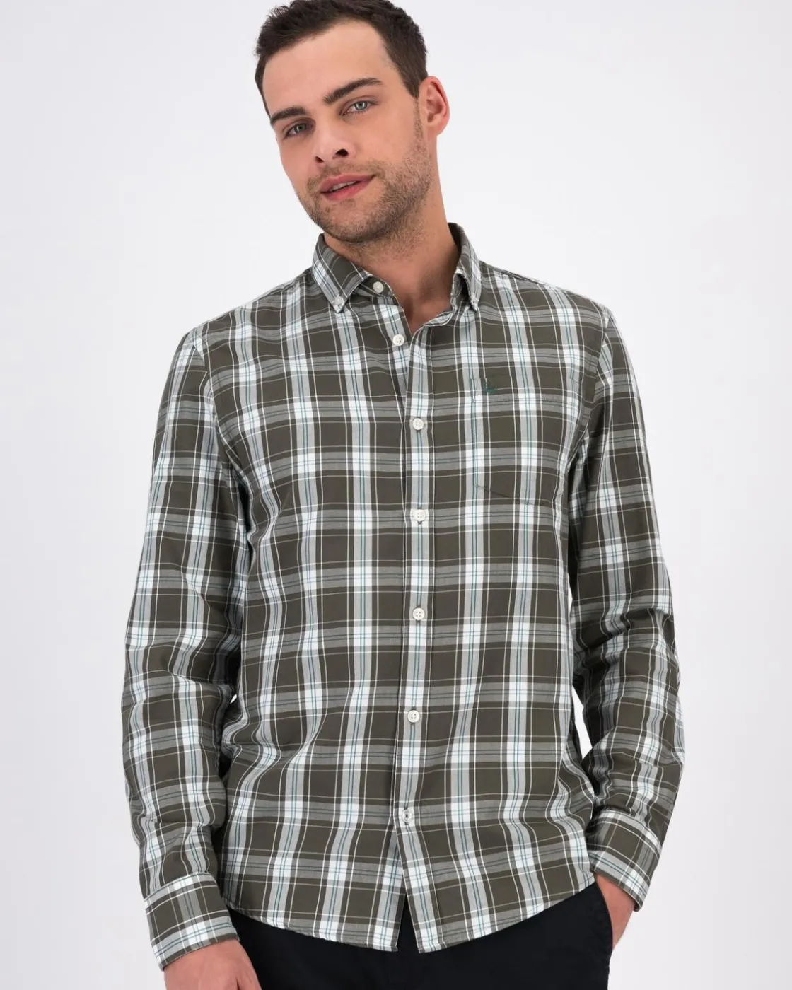 Men Old Khaki Shirts>Men'S Zain Check Slim Fit Shirt