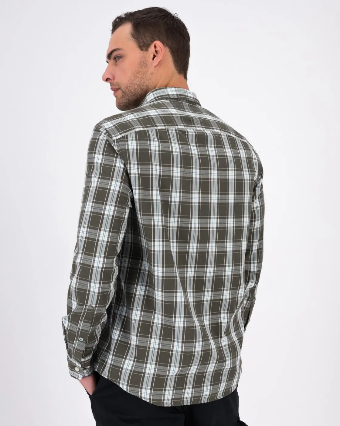 Men Old Khaki Shirts>Men'S Zain Check Slim Fit Shirt