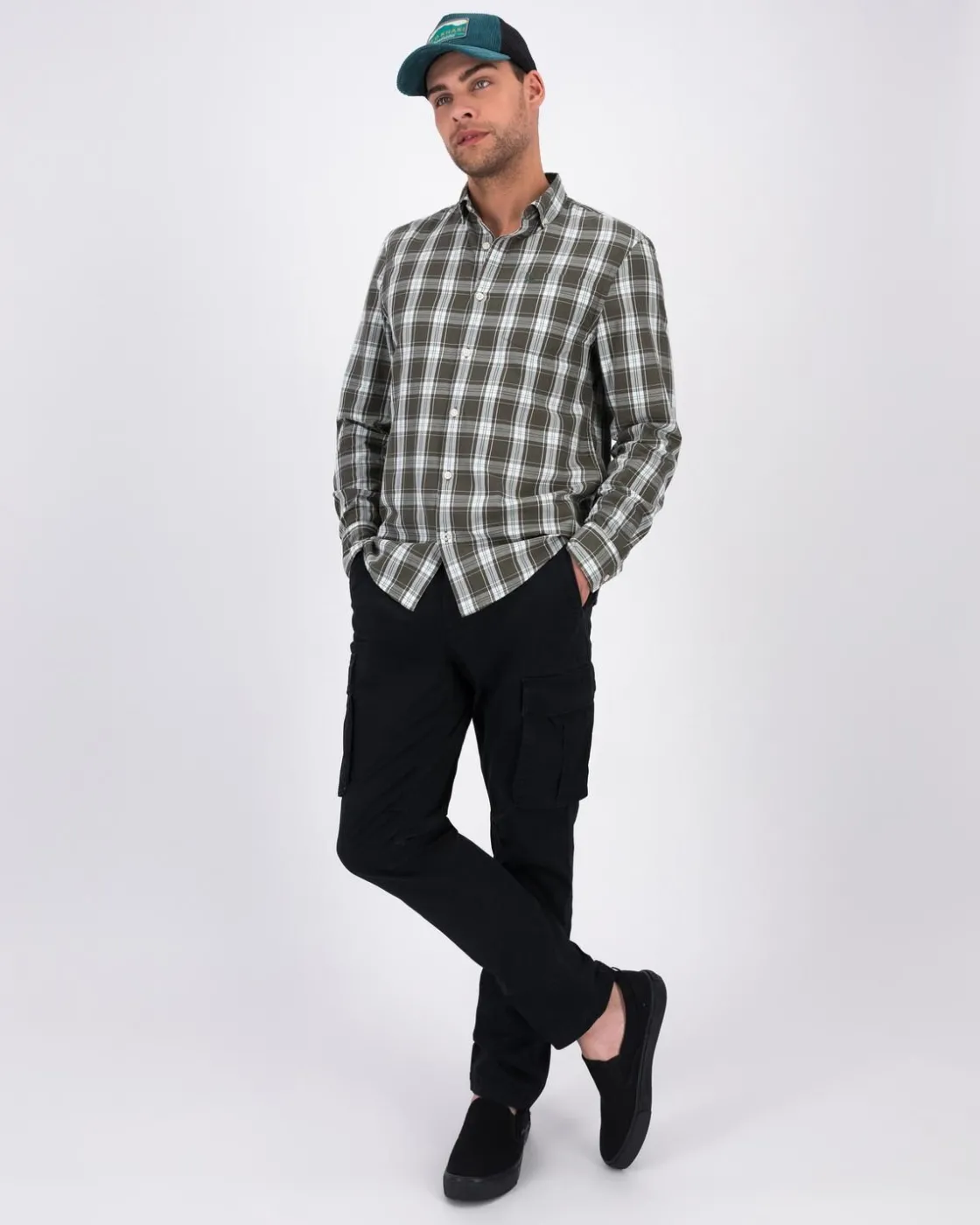 Men Old Khaki Shirts>Men'S Zain Check Slim Fit Shirt