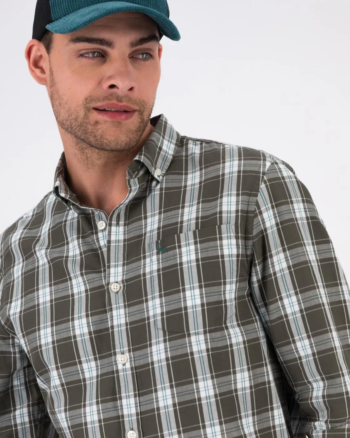 Men Old Khaki Shirts>Men'S Zain Check Slim Fit Shirt