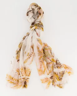 Women Old Khaki Scarves & Kimonos>Parita Scattered Foliage Print Scarf