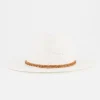 Women Old Khaki Beanies, Hats & Caps>Sora Straw Braid Trim Fedora