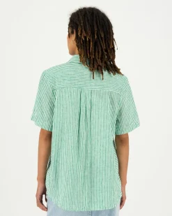 Women Old Khaki Shirts & Blouses>Women'S Alba Linen Stripe Shirt