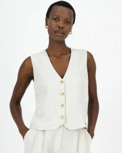 Women Old Khaki Jackets>Women'S Ally Linen Waistcoat