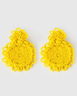 Women Old Khaki Jewellery>Women'S Bold Beaded Disk Earrings