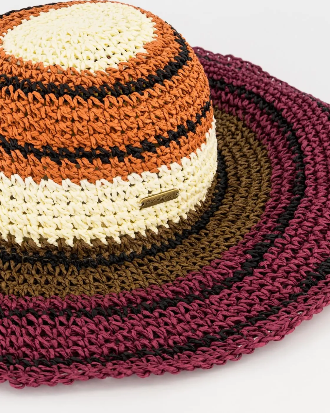Women Old Khaki Beanies, Hats & Caps>Women'S Danel Striped Straw Wide Brim Hat