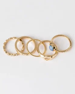 Women Old Khaki Jewellery>Women'S Embellished Rings 5-Pack