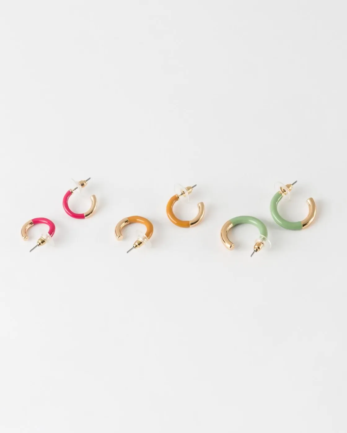 Women Old Khaki Jewellery>Women'S Enamel Hoop Earrings 3-Pack