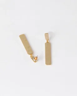 Women Old Khaki Jewellery>Women'S Hammered Bar Drop Earrings
